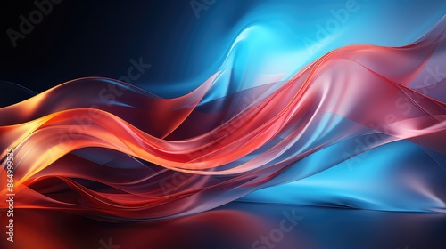 abstract background with smooth wavy lines in red and blue colors