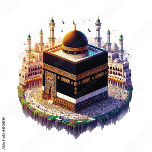 Colorful mecca of kaba vector