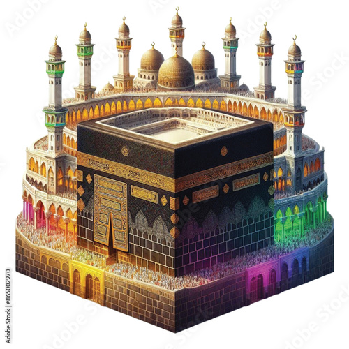 Colorful mecca of kaba vector