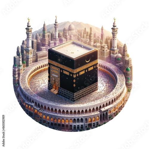 Colorful mecca of kaba vector