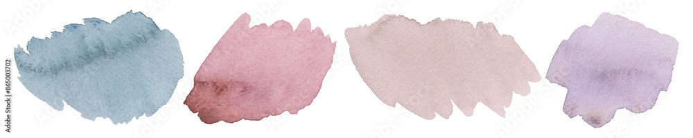 Watercolor brush stroke texture set