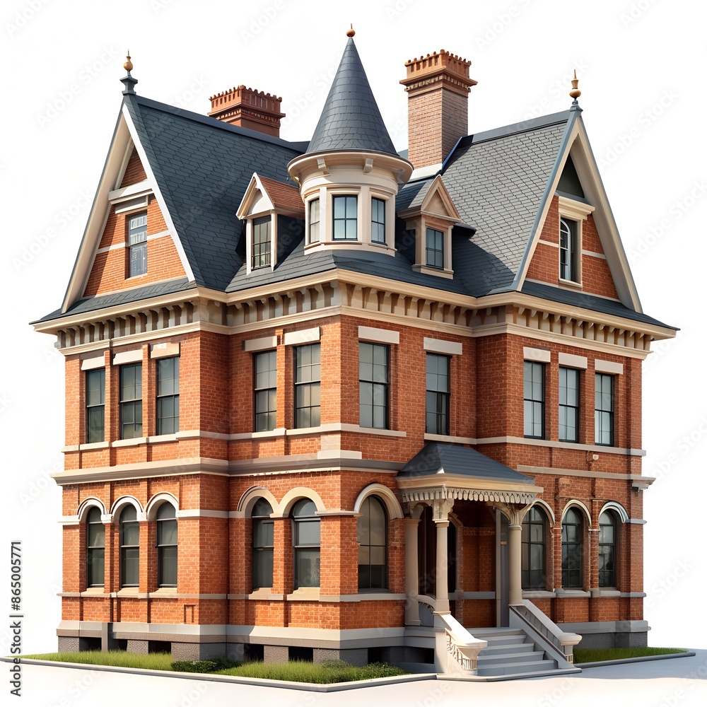 Fototapeta premium an architectural huge office building on a white background