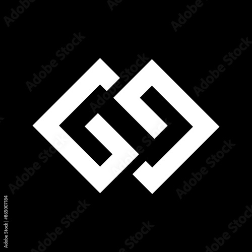 initial GG logo on a black and white background