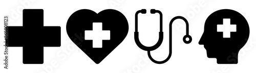 PNG Healthcare icon cut out element set