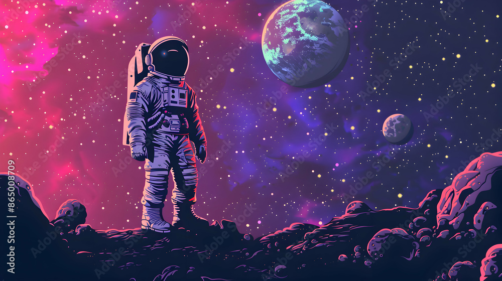 astronaut in space realistic science fiction background.generative ai astronaut in space realistic science fiction background.generative ai