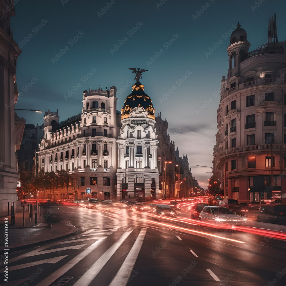 Fototapeta premium night view of the city cross