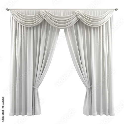 White curtain Isolated on white background