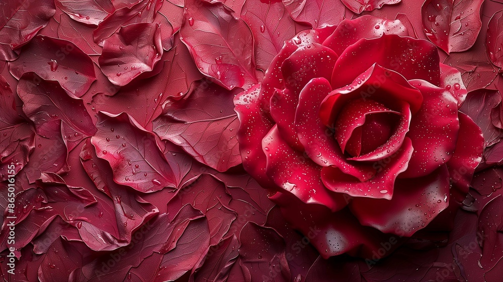 Naklejka premium texture and rose
