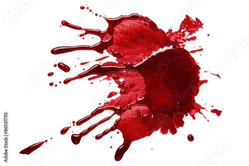 Obraz na płótnie blood splash cut out, isolated on transparent background, PNG w salonie