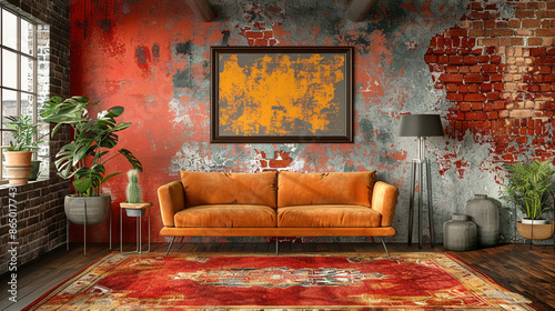 A modern living room with m...