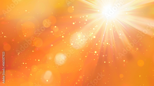 Bright orange light rays with bokeh background