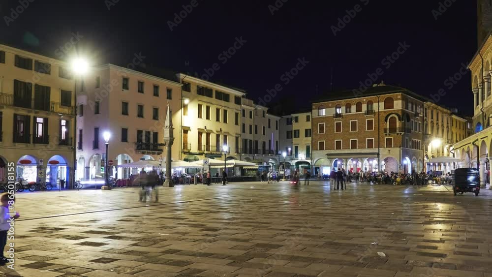 PADUA, ITALY - APRIL 21 2018: Piazza della Frutta once called also Piazza del Peronio is one of numerous squares that characterize the historic center of Padua, Italy. It was commercial center of city PADUA, ITALY - APRIL 21 2018: Piazza della Frutta once called also Piazza del Peronio is one of numerous squares that characterize the historic center of Padua, Italy. It was commercial center of city