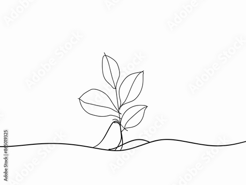 Delicate Sprout: A Single Line Embracing New Beginnings and Potential