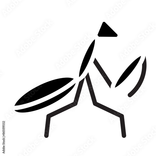 Praying Mantis Vector Glyph Icon Design