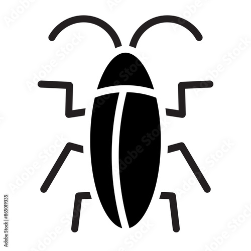 Cockroach Vector Glyph Icon Design