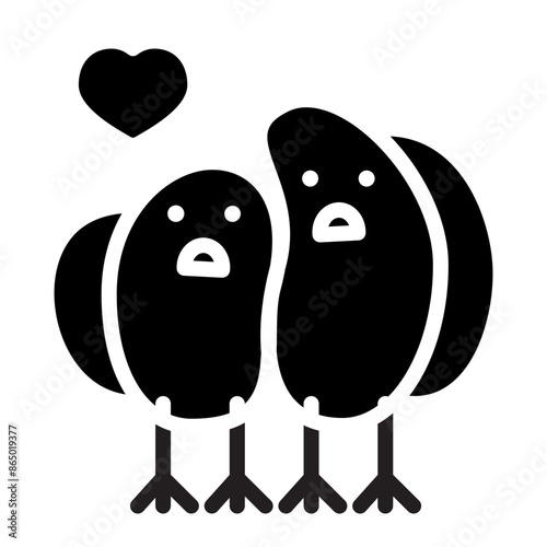 Lovebird Vector Glyph Icon Design