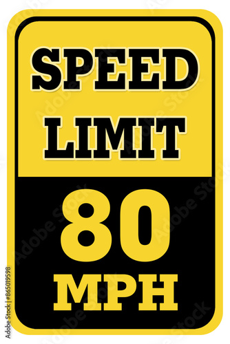 SPEED LIMIT 80 ROAD SIGN
 