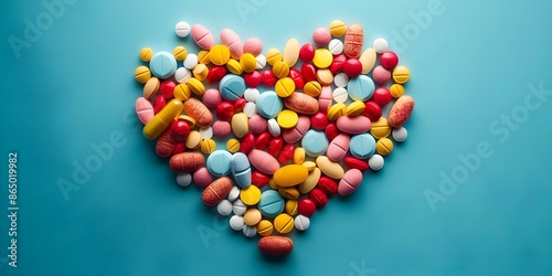 Medications and Supplements for Cardiovascular and Mental Health Support. Concept Cardiovascular Health, Mental Health Support, Medications, Supplements photo
