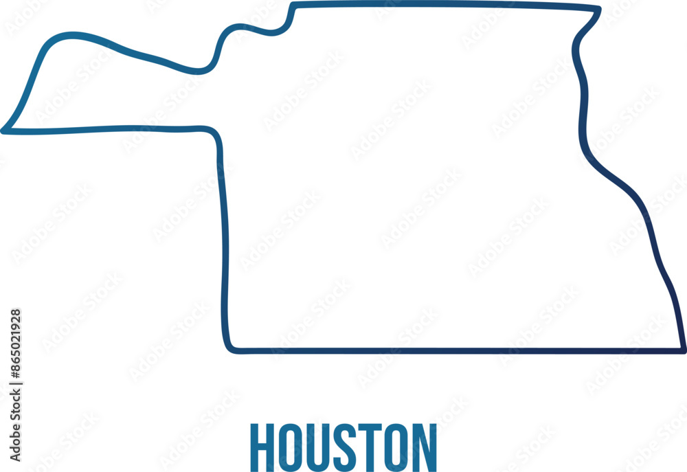 USA,Alabama state, houston county simplified contour map.Navy blue gradient hand drawn line