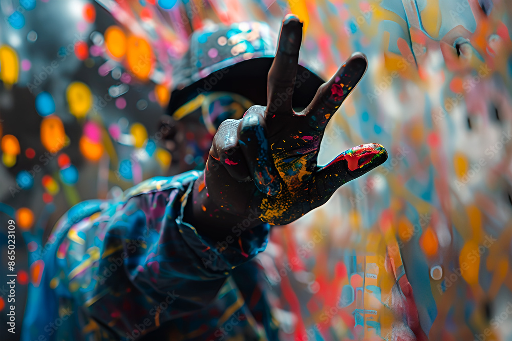 Obraz premium International Nelson Mandela Day, people on colorful background