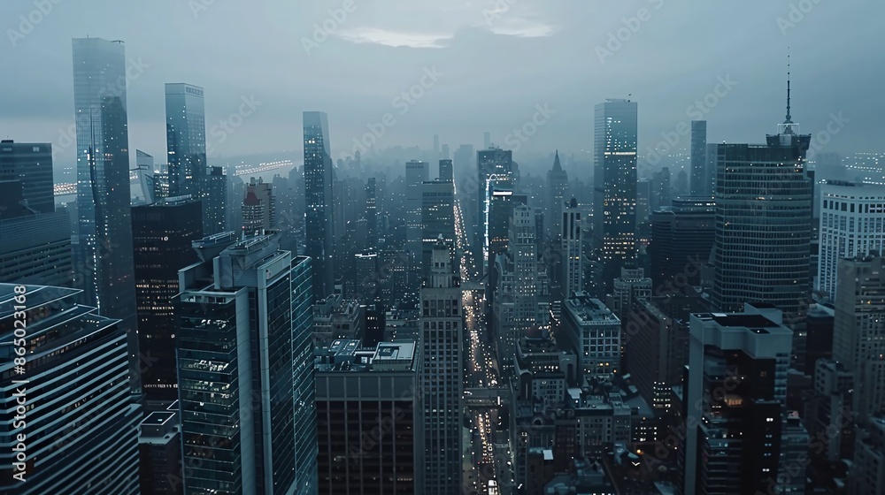 Obraz premium A luxury watch advertisement featuring a time-lapse of a city skyline transitioning from day to night, highlighting the watch's elegant design and precision craftsmanship against the backdrop of a