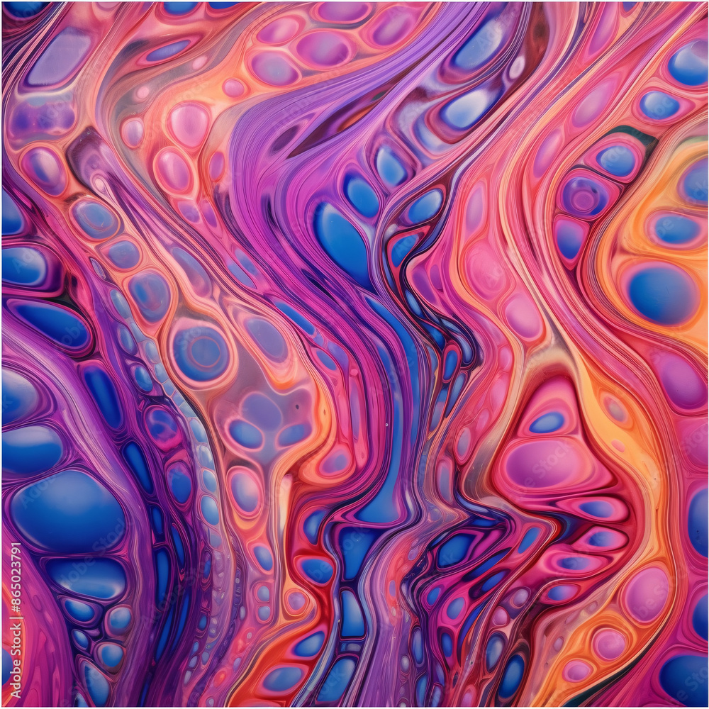 Fototapeta premium Aquatic Fluid Dynamics: A Colorful Journey Through Water