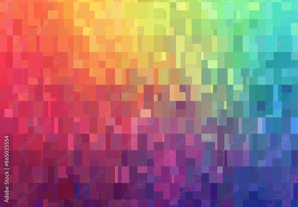 A pixelated mosaic texture with a vertical gradient of rainbow colors background A pixelated mosaic texture with a vertical gradient of rainbow colors background