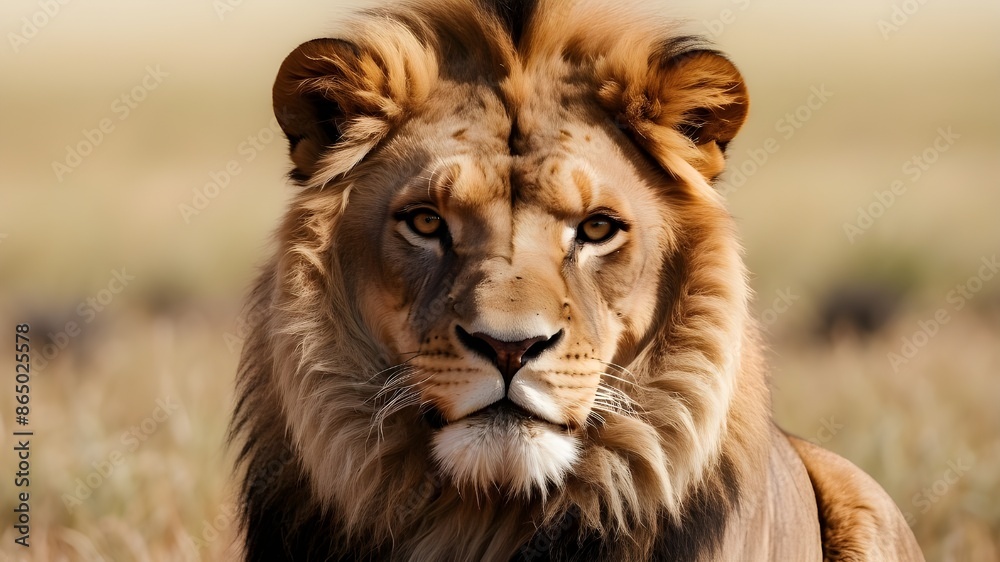 A clean PNG background with an isolated portrait of an African lion leo staring at the camera, depicting a king hunter in a savanna, and a nature concept A clean PNG background with an isolated portrait of an African lion leo staring at the camera, depicting a king hunter in a savanna, and a nature concept