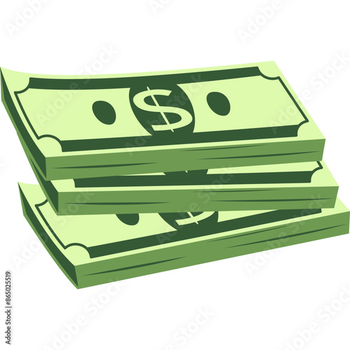 Golden Coin and Dollar Banknote Illustration