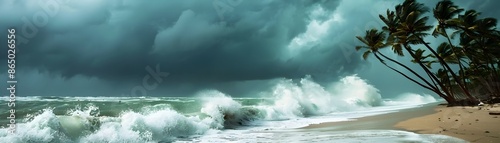 Dramatic Typhoon Striking a...