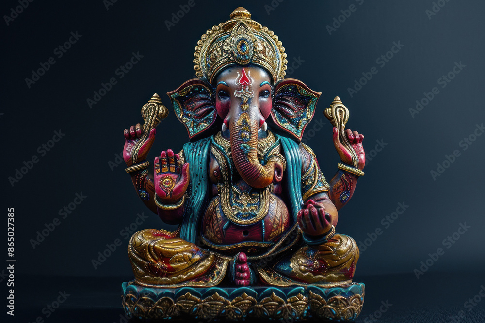 Fototapeta premium lord ganesha sclupture on dark background