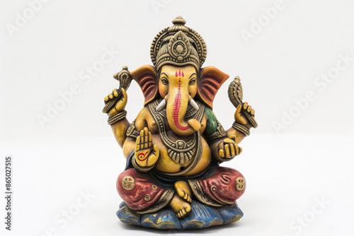 lord ganesha sculpture on white background
