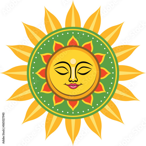Traditional sinhala and tamil new tear sun in Sri Lanka ,Vector illustration art