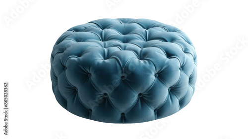 Cozy Fabric Ottoman on Transparent Background photo