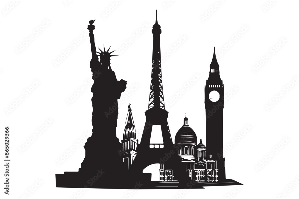 Obraz premium Landmarks, Series, Architecture, Travel, Tourism, Global, Iconic, Famous, Monuments, Cityscape, Skyline, Destinations, Heritage, Cultural, Historical, Buildings, Structures, Landscapes, Urban,