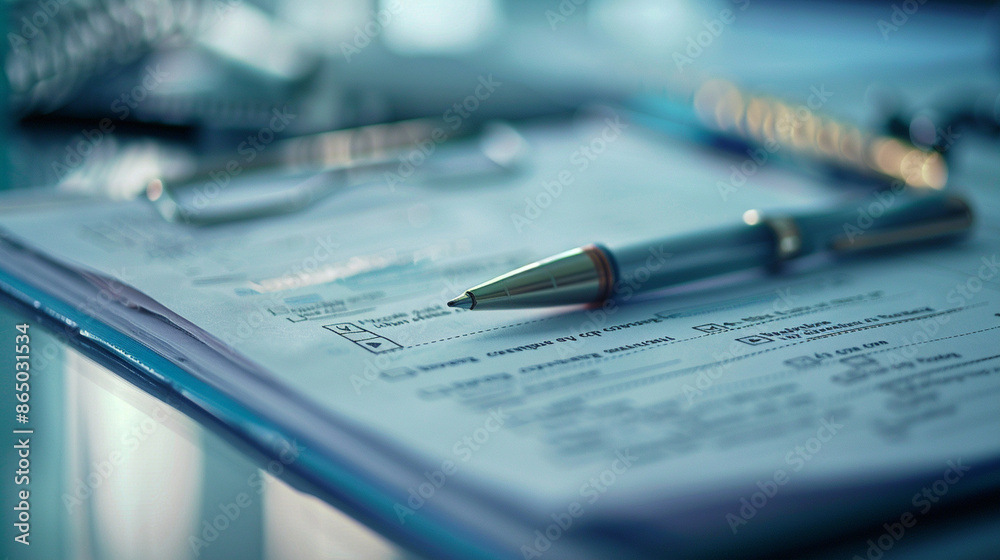 Close-up of a medical report with important sections underlined Close-up of a medical report with important sections underlined
