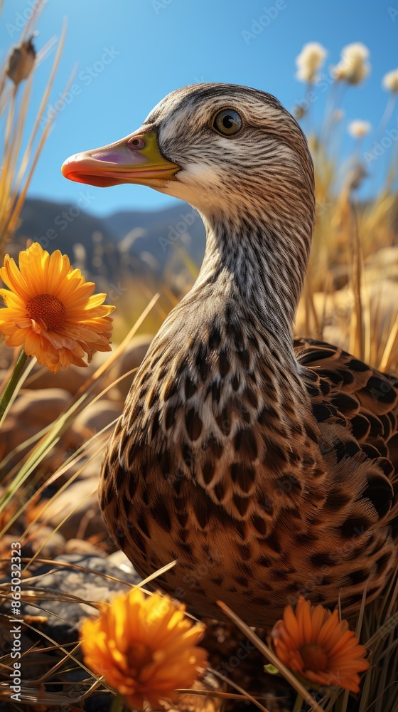 Fototapeta premium yellow billed stork HD 8K wallpaper Stock Photographic image