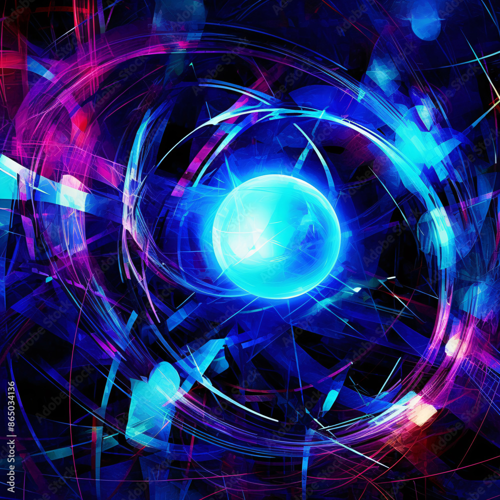 Obraz premium Bright Nebula with a Blue Core