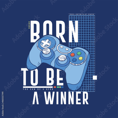 textile print design as vector with gamepad drawing