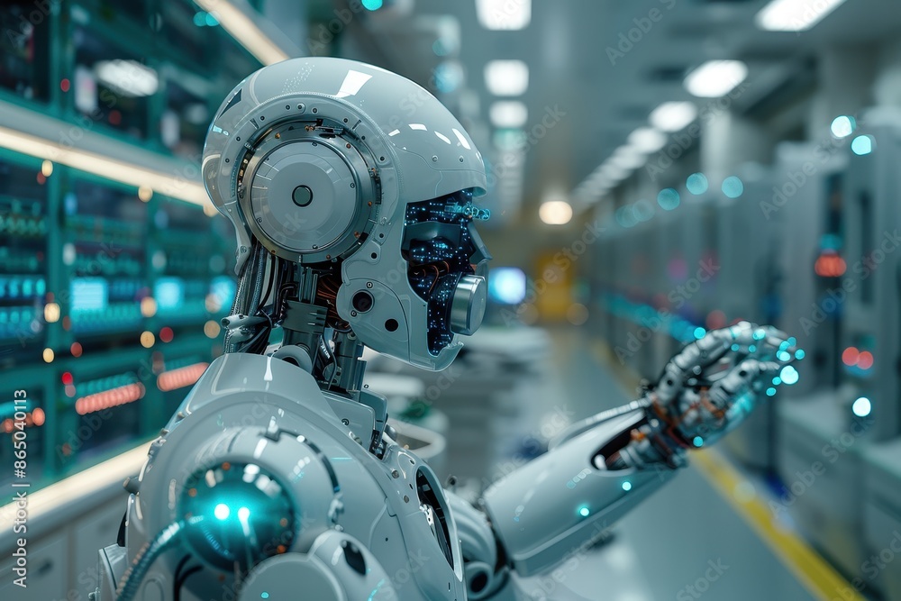 A robotic arm assembling a high-tech gadget on a production line, showcasing precision and speed in a modern factory setting. A robotic arm assembling a high-tech gadget on a production line, showcasing precision and speed in a modern factory setting.
