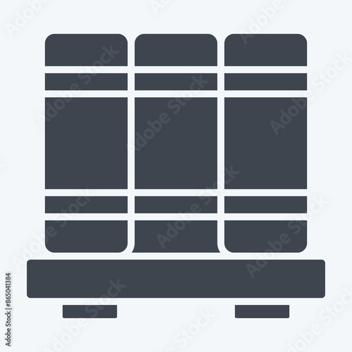 Icon Book shelf. related to Office symbol. glyph style. simple design illustration