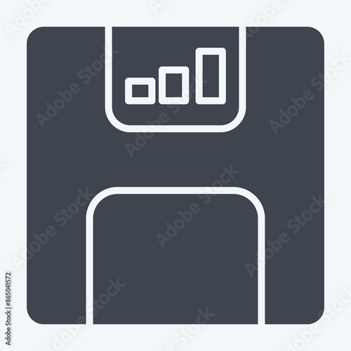 Icon Floppy Disk. related to Office symbol. glyph style. simple design illustration