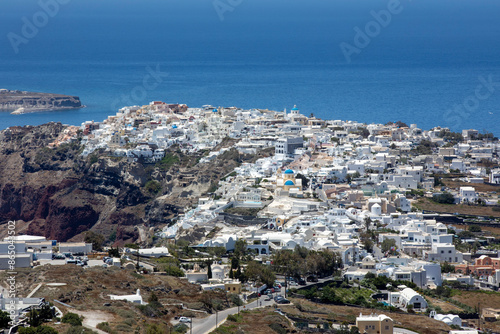 Santorini - Greece - May 17, 2024: Oia view from the path between Fira and Oia, Santorini, Cycladic Islands, Greece.