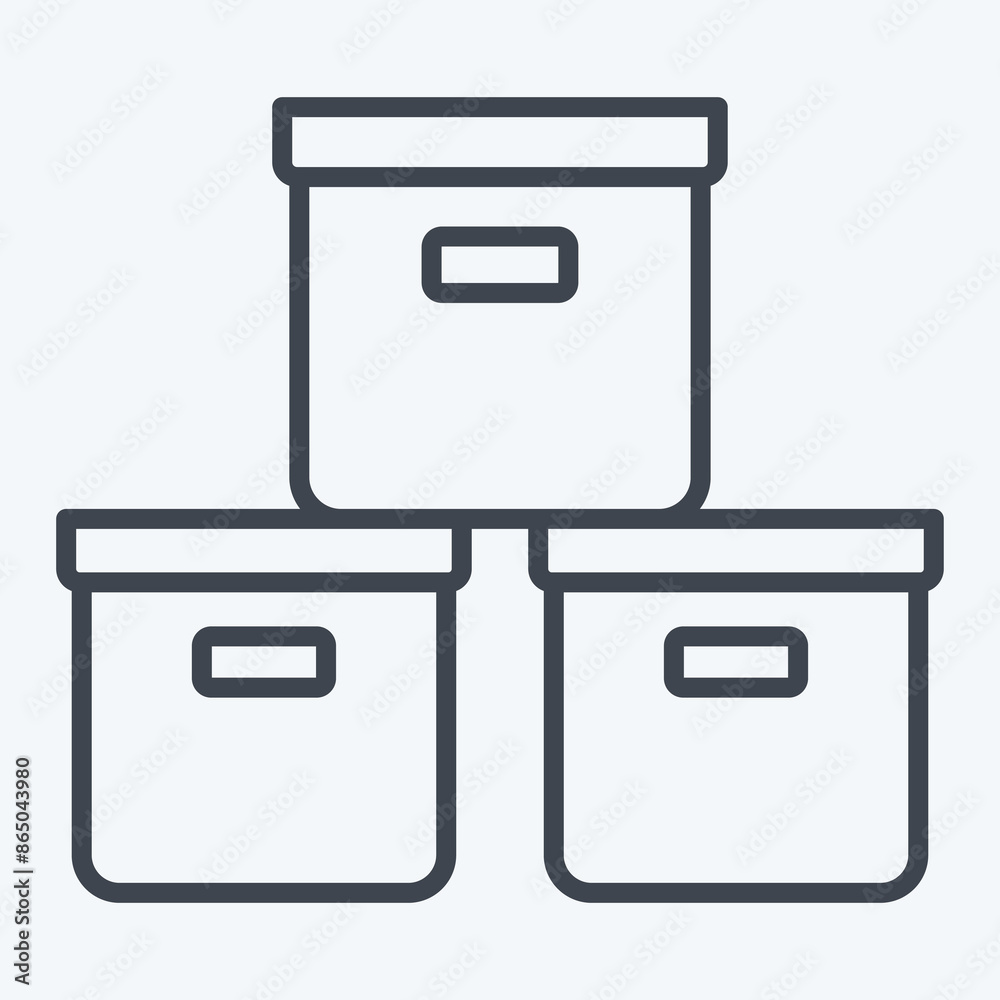 Icon Box. related to Office symbol. line style. simple design illustration Icon Box. related to Office symbol. line style. simple design illustration