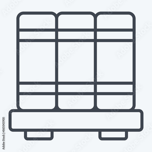 Icon Book shelf. related to Office symbol. line style. simple design illustration