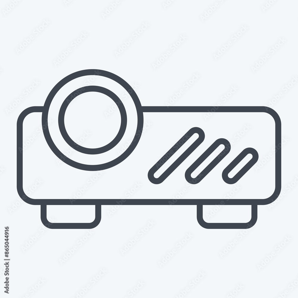 Icon Projector. related to Office symbol. line style. simple design illustration Icon Projector. related to Office symbol. line style. simple design illustration