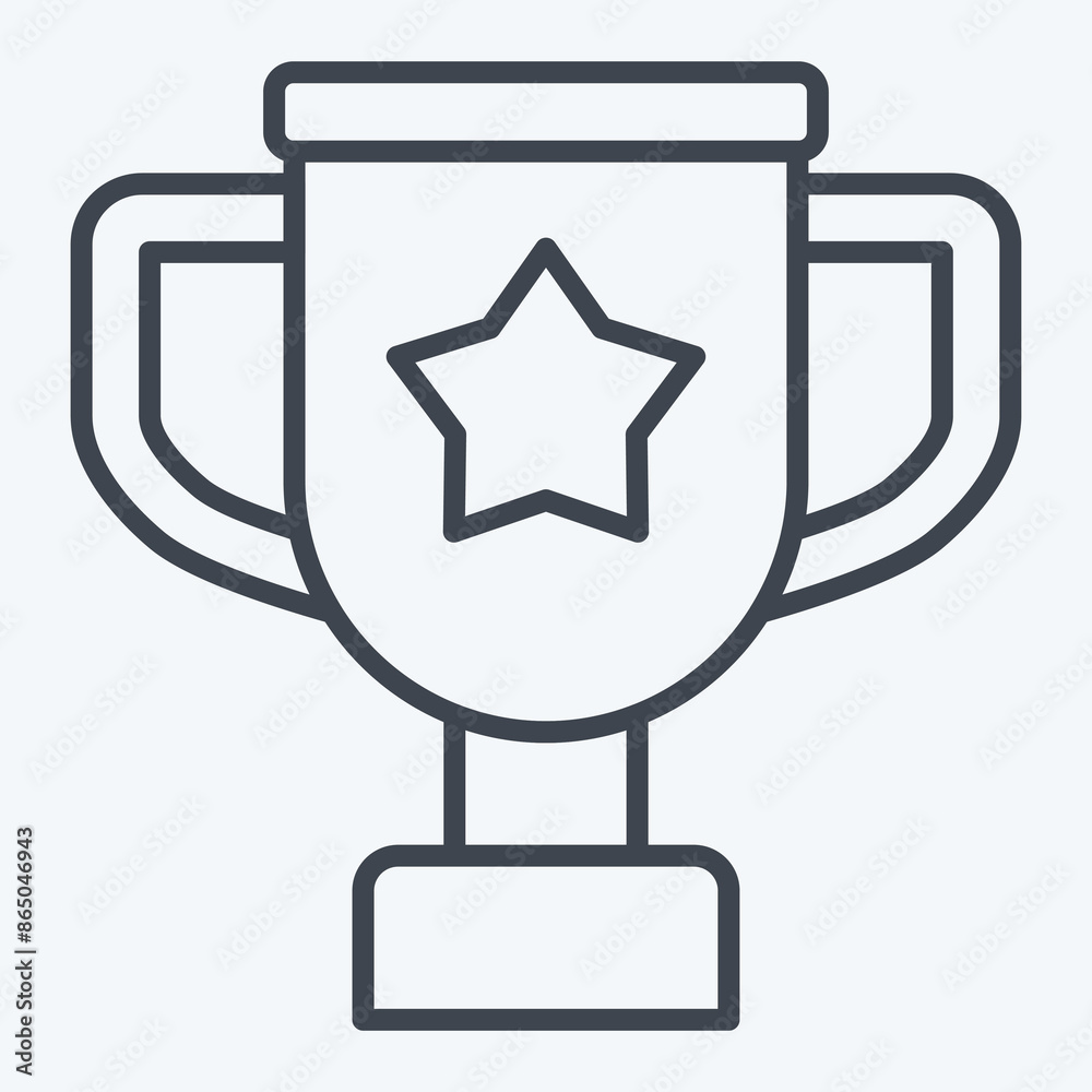 Icon Trophy. related to Office symbol. line style. simple design illustration Icon Trophy. related to Office symbol. line style. simple design illustration