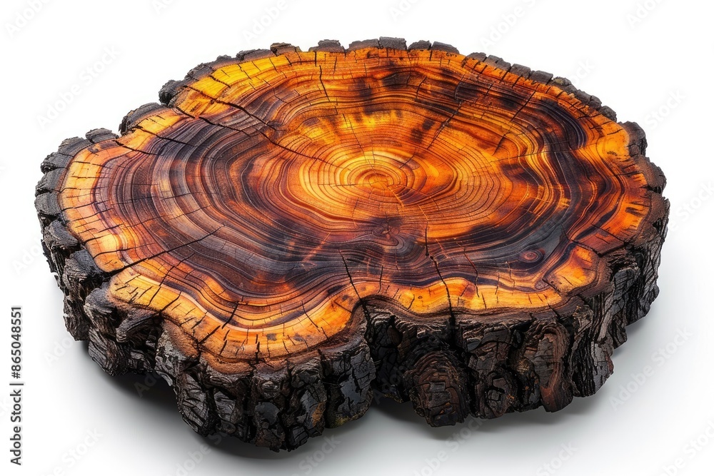 A straightforward view of a slice of an elm wood piece that has been precisely cut in half, showcasing the raw texture of the tree trunk A straightforward view of a slice of an elm wood piece that has been precisely cut in half, showcasing the raw texture of the tree trunk