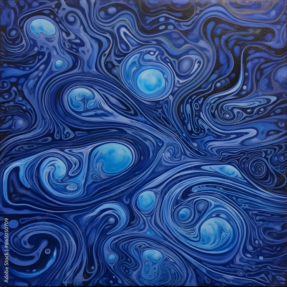 Ethereal Cosmic Blue Marbled Artwork Ethereal Cosmic Blue Marbled Artwork