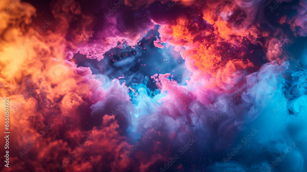 A colorful cloud of smoke with a blue and purple swirl in the middle. The smoke is bright and vibrant, giving off a sense of energy and excitement. The colors are bold and eye-catching. A colorful cloud of smoke with a blue and purple swirl in the middle. The smoke is bright and vibrant, giving off a sense of energy and excitement. The colors are bold and eye-catching.